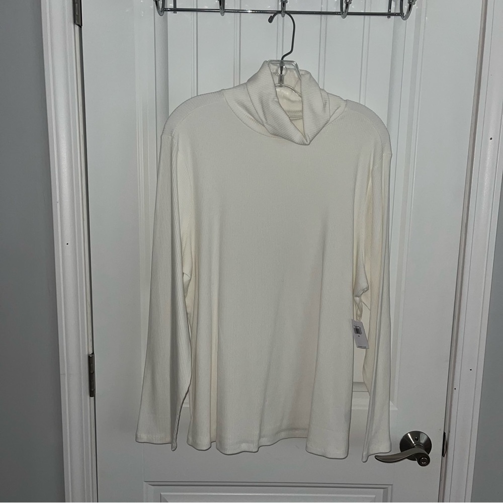 White plus size turtle neck